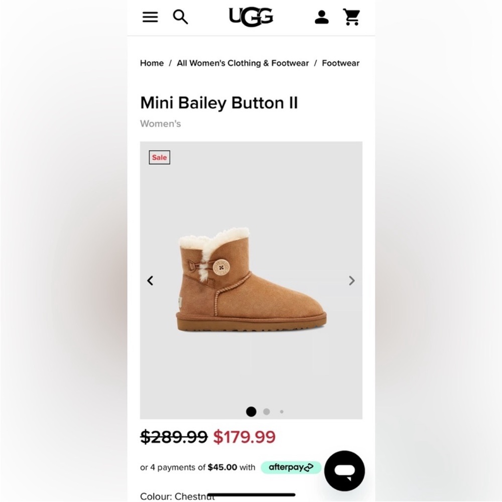 UGG mini Bailey button II classic chestnut brown in fair condition
